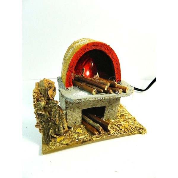 Craftsman oven 6x10x8,5 cm + Light Effect Fire Shepherds Nativity Mod9