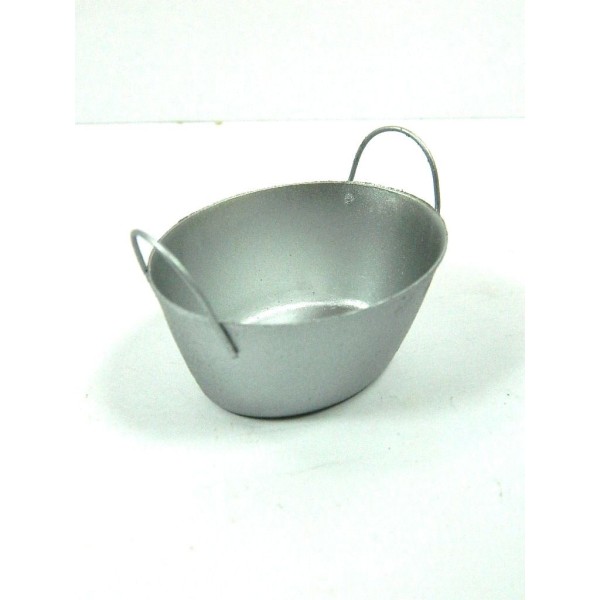 Bowl in Silver Metal Cm 2.5x3.5x2.5h - Acquaiolo Pozzo Pastori Nativity