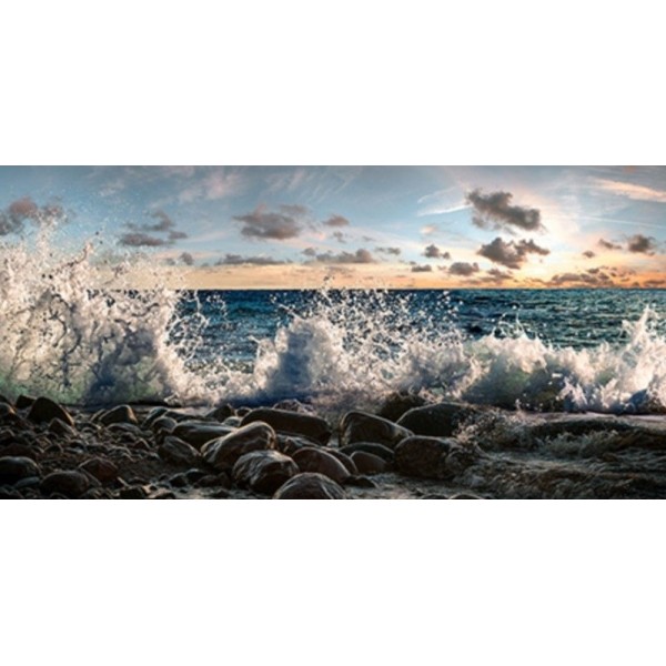 Sea Storm Sunset Beach Sea Print on Mdf or Home Furnishing Canvas