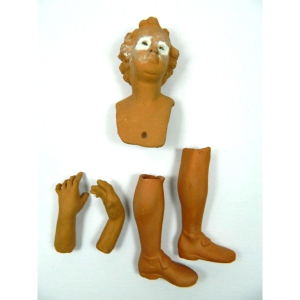 Modular Terracotta Shepherd 20/25 Cm - Boy Head Hands and Feet Nativity Scene