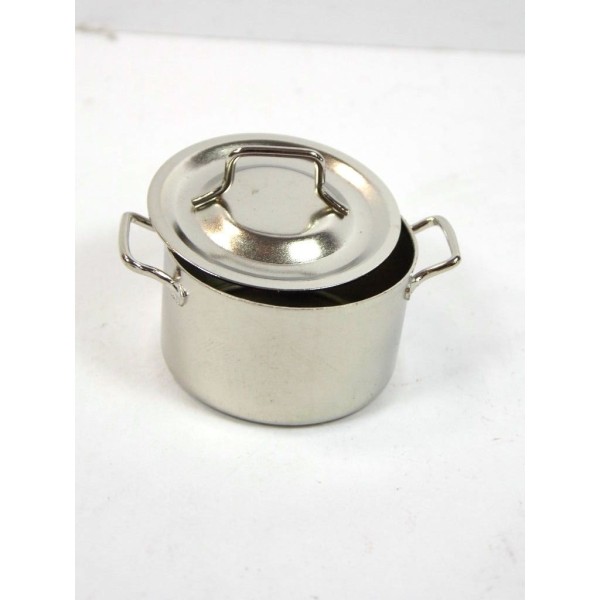 Pot with Lid Cm 2,5x2,5h - Kitchen Cook Tavern Accessories for Nativity