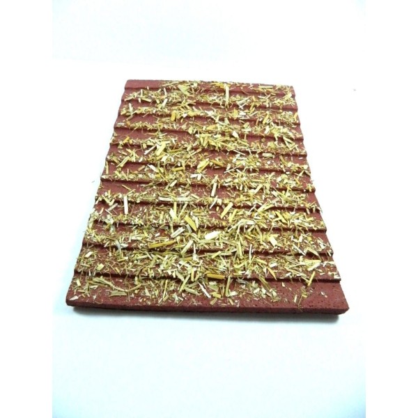 Roof Panel with Straw Cm 17x22x1h - House Roof Scenography for Nativity Scene