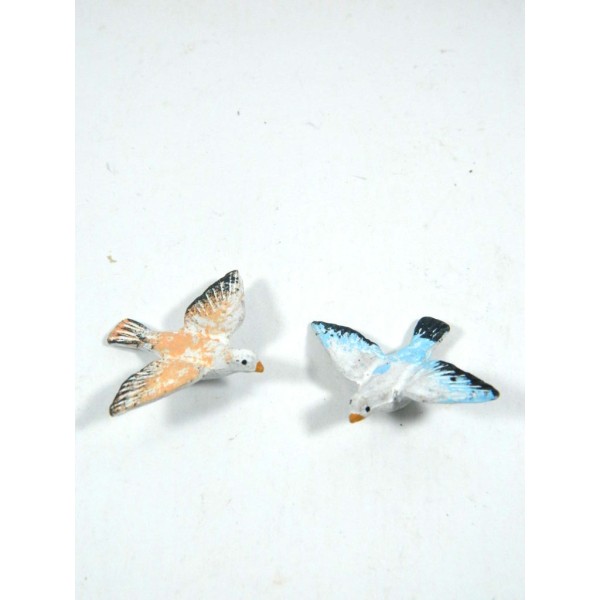 2 Pieces Flying Birds in Terracotta for High Shepherds Cm 6/7/8 Animals Crib