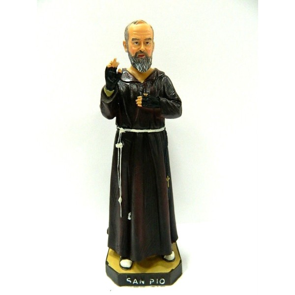 Statua Cm 20 Padre Pio in Resina Arte Sacra Santo Idea Regalo