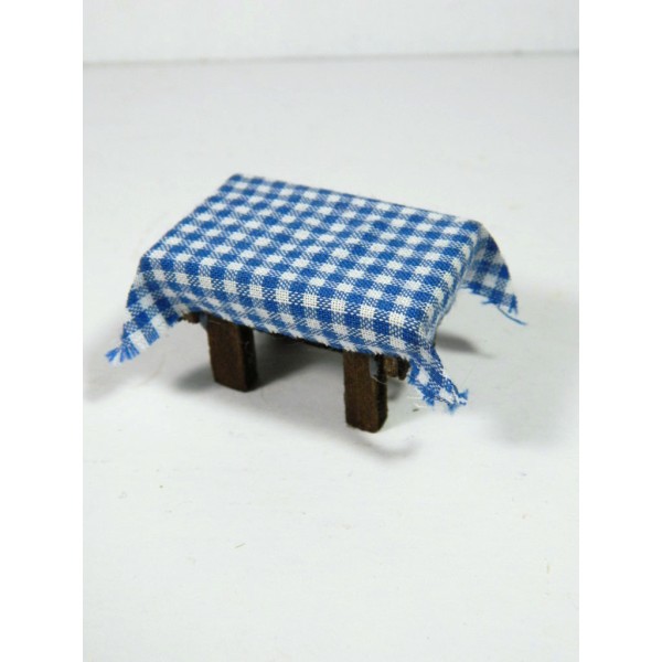 Table with Tablecloth and Chairs for Tall Shepherds cm 4/10 - Nativity Home Furnishing