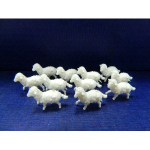 25 Pezzi Mini Pecore Unico Modello proporzione Cm 3/3,5 Gregge Pecoraio Pastori Presepe
