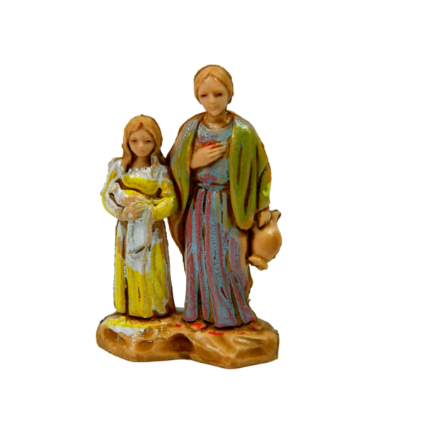 Shepherd Woman and Girl with Dove Landi Moranduzzo CM 3,5 - Shepherd Nativity