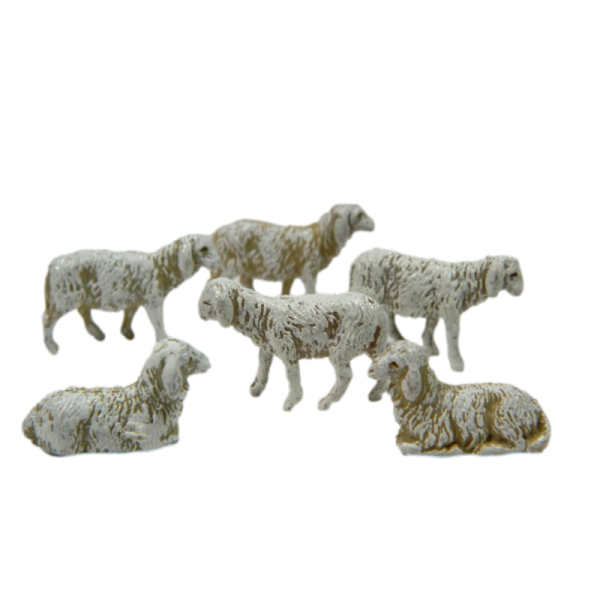 Set 6 Assorted Landi Sheep for High Shepherds Cm 6 Sheep Flock Animals Nativity