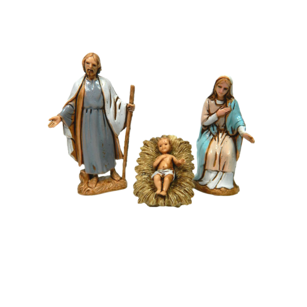 Nativity 3 Pieces Landi Moranduzzo CM 6.5 - Holy Family Pastors Nativity Scene
