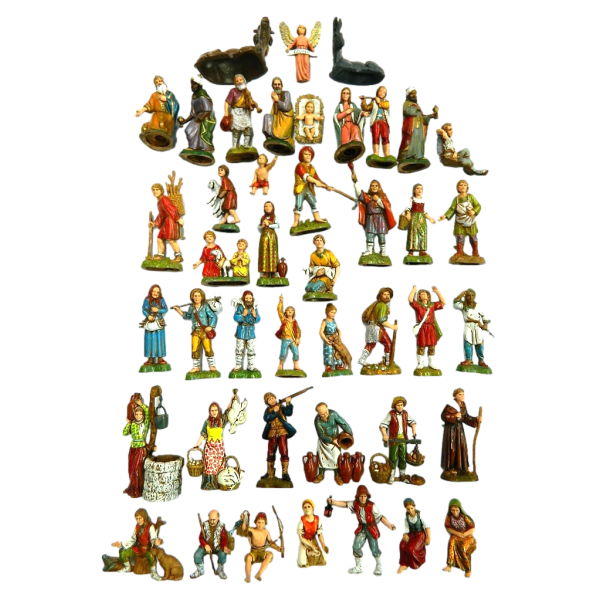 Series 19 Pieces Assorted Shepherds Landi Moranduzzo 10 Cm - Shepherds Nativity
