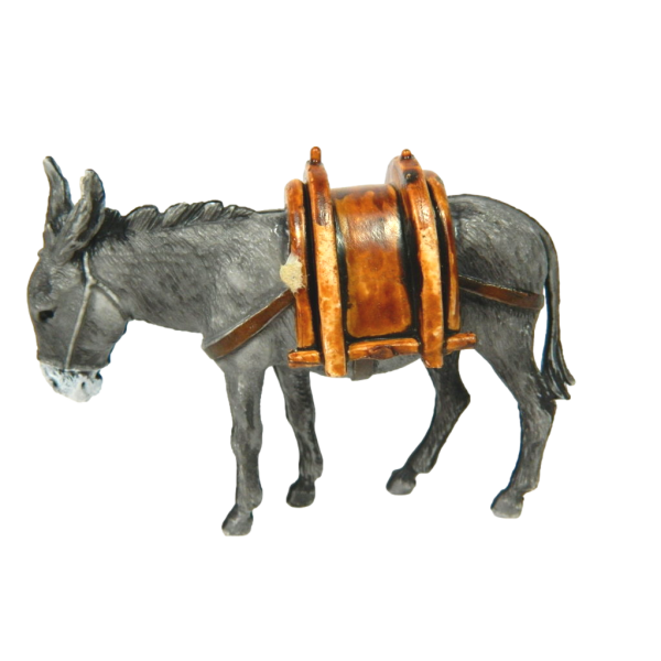 Saddled Donkey Landi Moranduzzo for Tall Shepherds Cm 10 - Animals for Nativity Scene