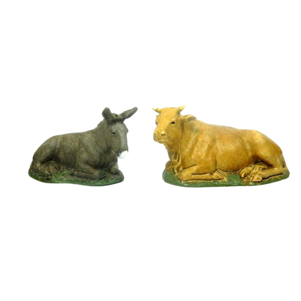 Ox and Donkey Landi Moranduzzo 12 cm - Animals for Nativity Scene