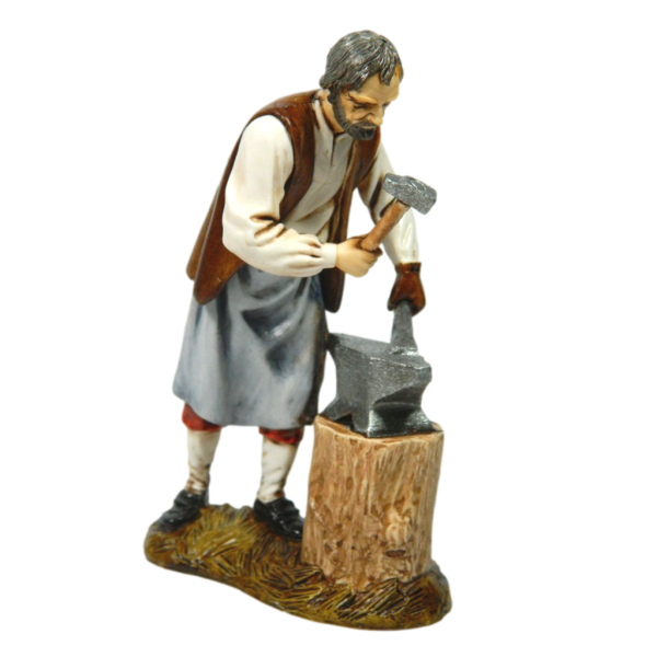 Blacksmith Shepherd with Anvil Landi Moranduzzo 12 Cm - Shepherds Nativity