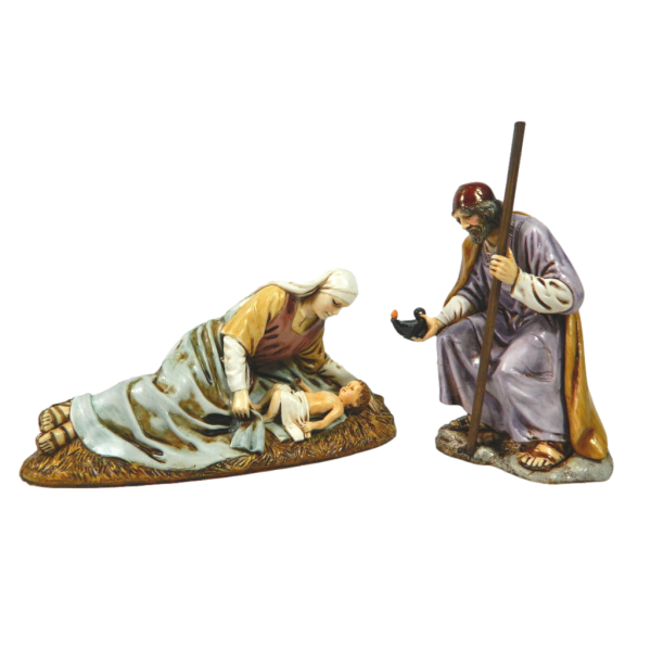 Nativity 3 Pcs Landi Moranduzzo CM 13 - Holy Family Shepherds for Nativity Scene