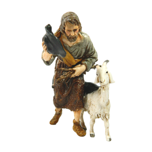 Old Shepherd with Goat Landi 13 cm - Shepherds for Nativity Scene