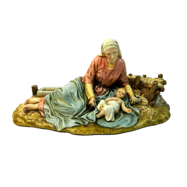 Madonna Lying with Child Landi Moranduzzo 15 cm - Shepherds for Nativity Scene