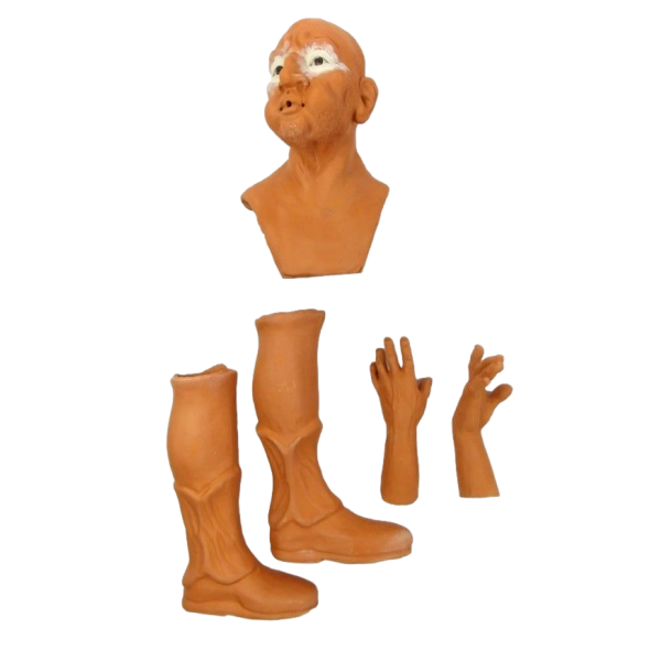 Modular Terracotta Shepherd Cm 35/40 - Bagpiper Head Hands and Feet Nativity Scene