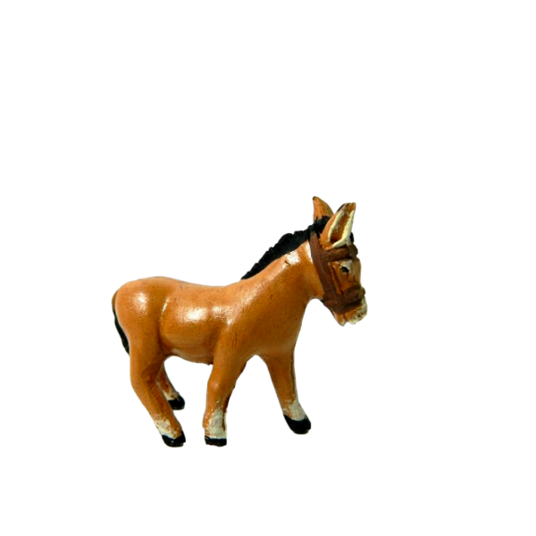 Soma Donkey in Terracotta for High Shepherds Cm 4,5 / 6 - Nativity Animals