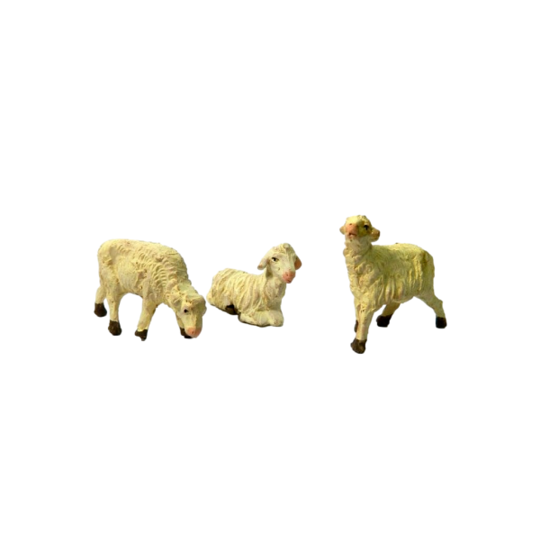 Set 3 Pecore in Terracotta per Pastori Alti Cm 12/13 Gregge Pecoraio Presepe