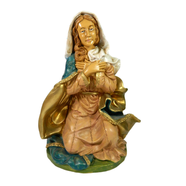 Presepe Completo Set Natività Sacra Famiglia 4 Pezzi con Paesaggio cm 10  (3,9 inch) Villaggio Presepe Euromarchi con luci