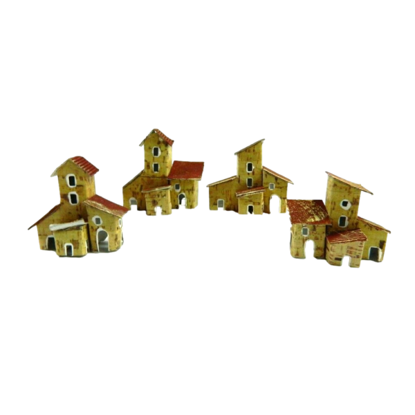 Set 4 Pcs House for Mountains - Cm 3,5x7x7h Cottage Case Scenography for Nativity Scene