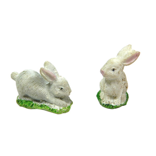 Famiglia con 2 Conigli per Pastori Alti cm 9/16 - Animali per Presepe