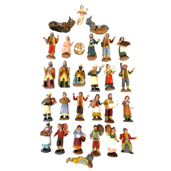 Complete Series 16/26 Pcs Terracotta Shepherds Cm 10 - Nativity Nativity Shepherds