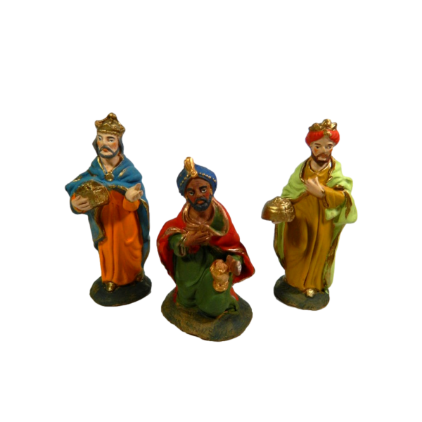 Three Wise Men Tris 10 Cm in Neapolitan Terracotta - Nativity Shepherds for Nativity Scene
