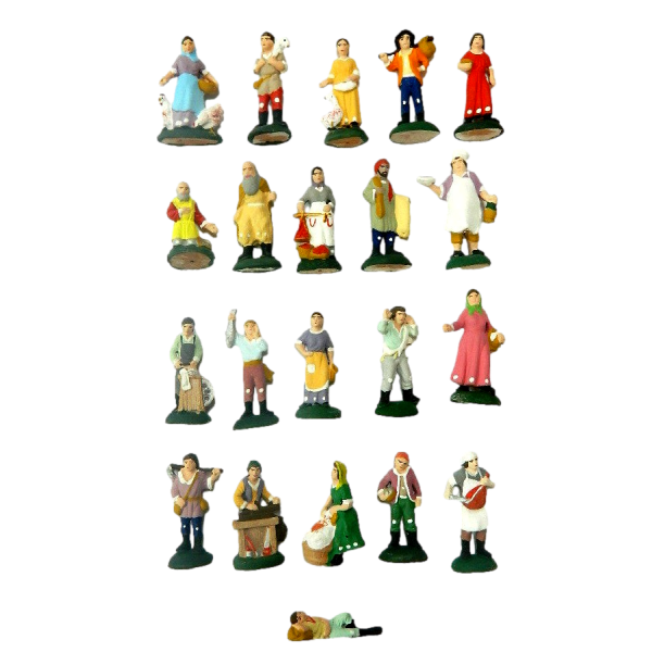 Set of 20 Simple Terracotta Shepherds Cm 5,5 - Cooker Nativity Scene