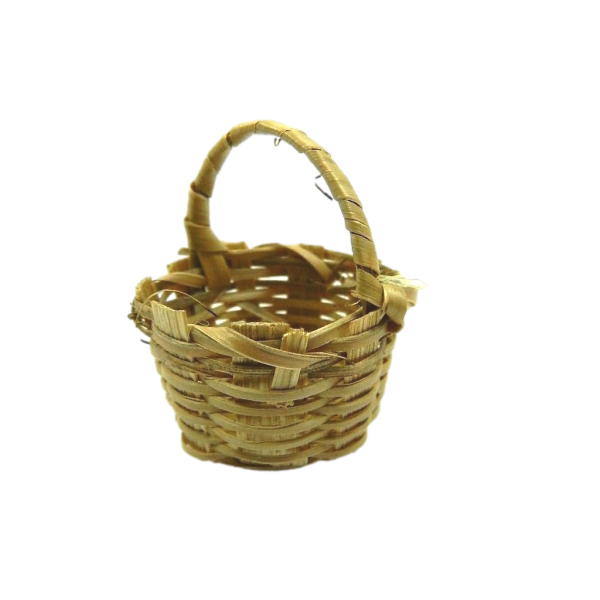 Wicker Basket Cm 3x3x5h - Basket Empty Basket Shepherds Nativity Scene