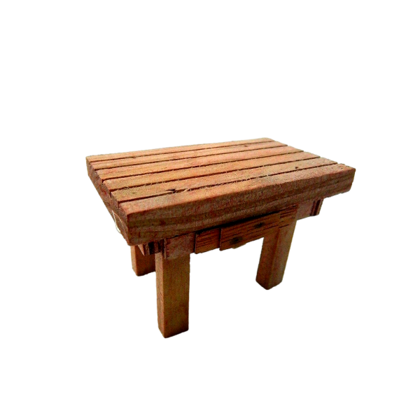 Wooden Wood Table Cm 5,5x8,5x5,5 Table Kitchen Osteria Casa Pastori Nativity Scene