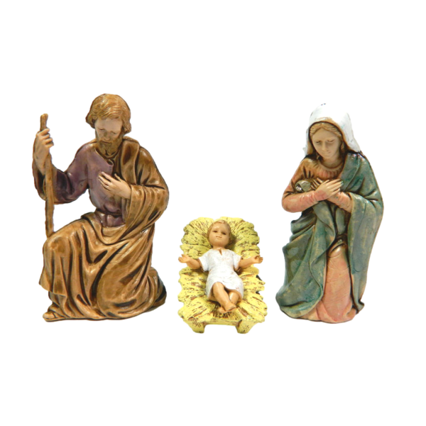 Nativity 3 Pieces Landi Moranduzzo CM 8 - Holy Family Pastors Nativity Scene