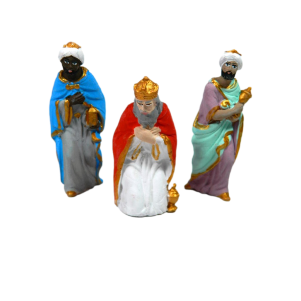 Tris King Magi in Terracotta Cm 7 - Nativity Holy Family Pastors Nativity Scene