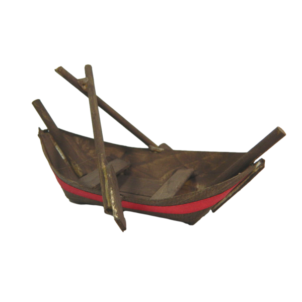 Barca in Legno Cm 6x13x3,5h - Pescatore Scenografia per Presepe