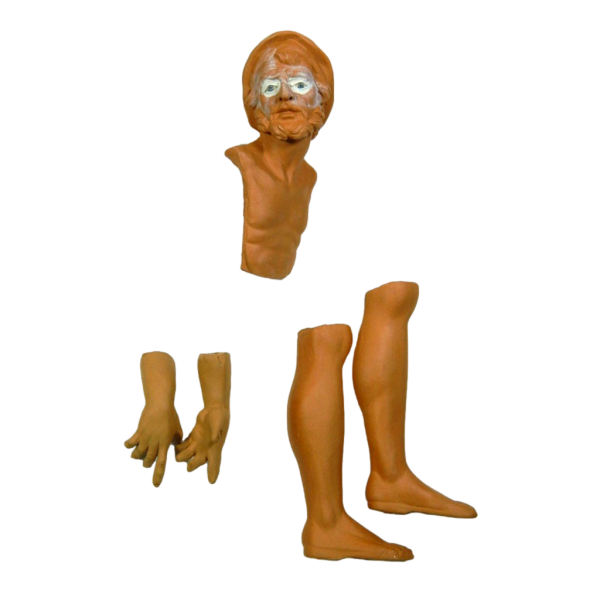 Modular Terracotta Shepherd 20/25 Cm - Old Fisherman Head Hands and Feet Nativity Scene