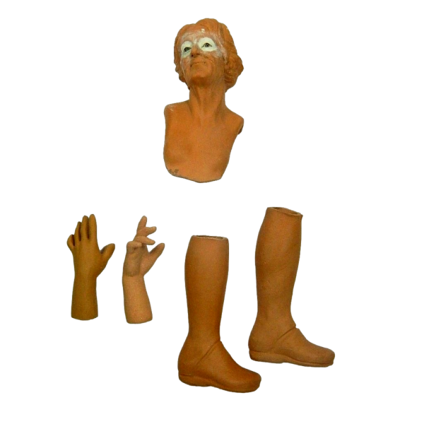 Modular Shepherd in Terracotta Cm 20/25 - Elderly woman Head Hands and Feet