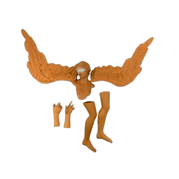 Modular Terracotta Shepherd Cm 35/40 - Angel Dx Head Hands and Feet Nativity Scene