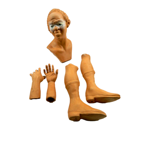 Modular Terracotta Shepherd Cm 35/40 - Dark Wise Man Head Hands and Feet