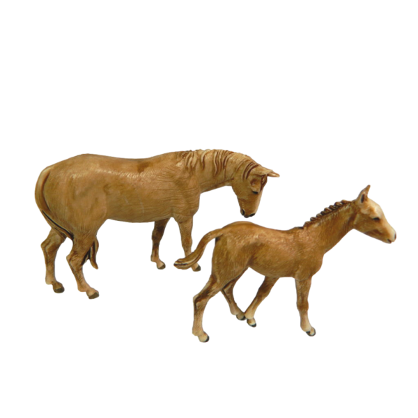 Horse with Foal Landi Moranduzzo for High Shepherds cm 8 - Animals for Nativity Scene