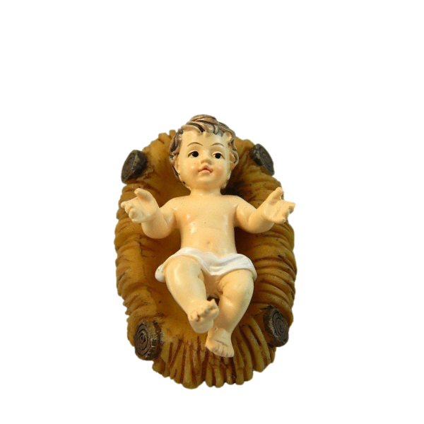 Gesù Bambino con Culla Cm 4,5 Bimbo Bambinello Natività Pastori Presepe