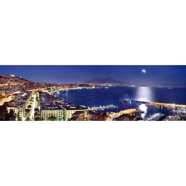 Quadro del Golfo Di Napoli Di Notte - Stampa Su Mdf O Tela - Swarovski  Pannello
