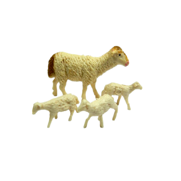Famiglia di Pecore per Pastori Alti 7/10 Cm - Gregge Pecoraio Animali per Presepe