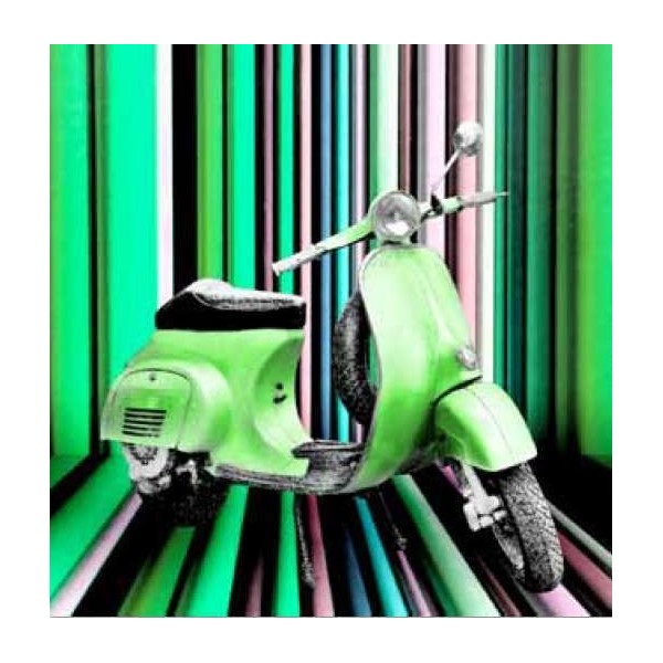 Quadro Vespa Verde Vintage Moto Motori Stampa su Mdf o Tela Swarovski Pannello
