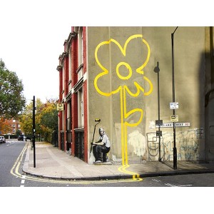 Quadro Graffiti Pollard Street Banksy Stampa su Mdf o Tela Swarovski  Pannello