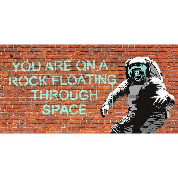 Quadro Murales Astronauta Spazio Pop Art Stampa su Mdf Tela Swarovski Pannello