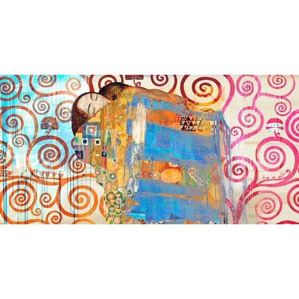Quadro Gustav Klimt Abbraccio Pop Art Stampa su Mdf o Tela Swarovski Pannello