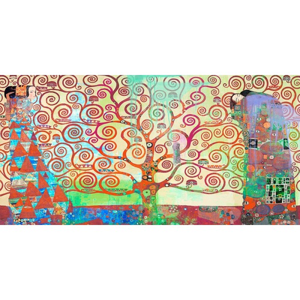 Quadro Klimt Albero della Vita Pop Art Stampa su Mdf o Tela Swarovski Pannello