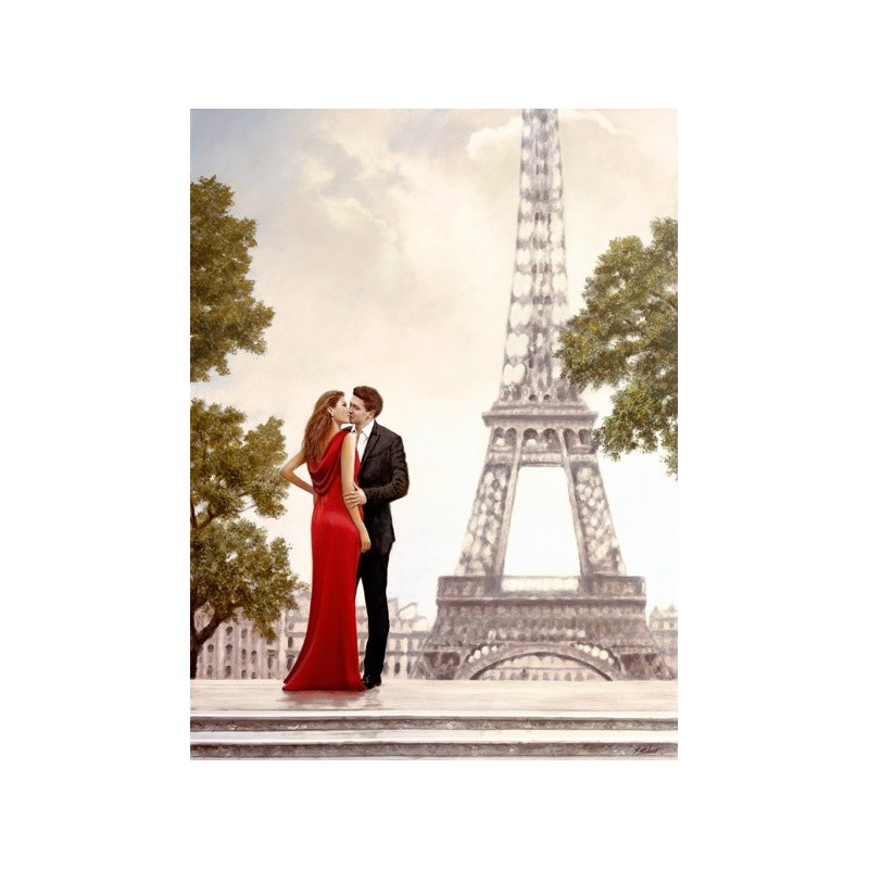 Quadro Coppia Bacio a Parigi Torre Eiffel Stampa su Mdf Tela Swarovski ...