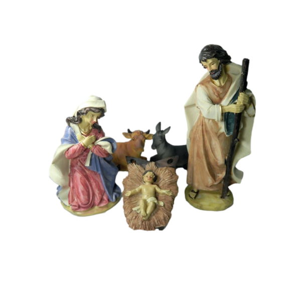 Nativity Classic Style 25 Cm - Holy Family 5 Pcs - Shepherds for Nativity Scene
