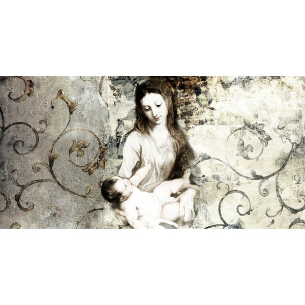 Quadro Madonna con Bambino Vergine Van Dyck Stampa su Mdf o Tela Swarovski Casa